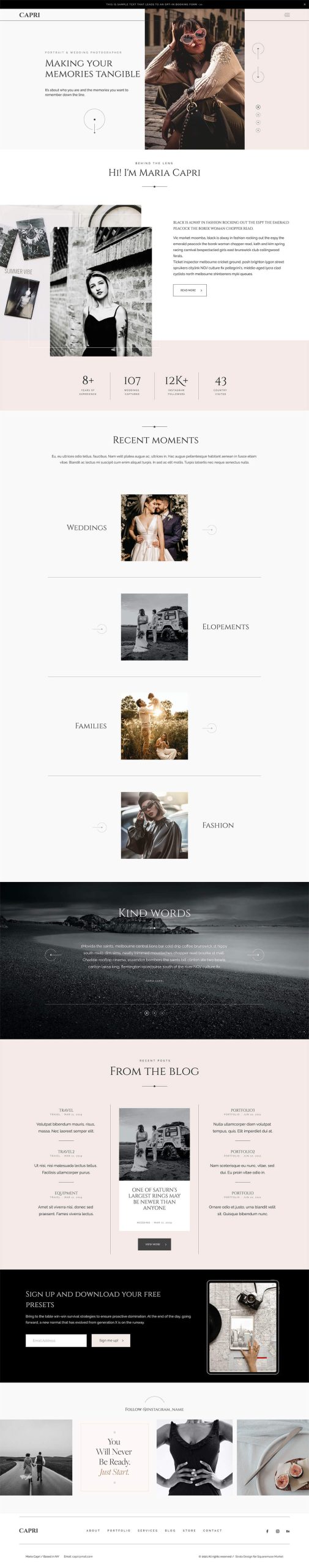 Capri modular website template structure